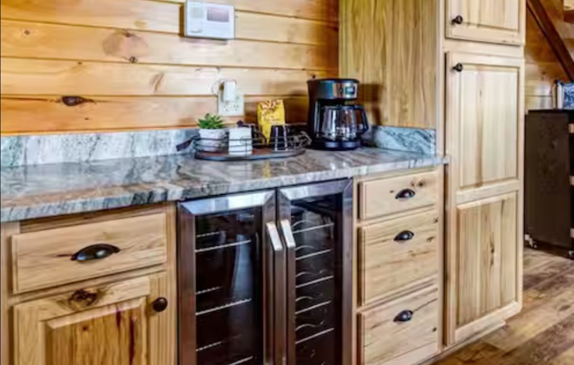 Coffee and beverage bar with granite counter